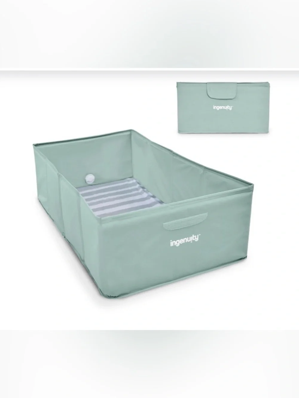 Ingenuity Tuckaway Toddler Folding Tub, Converts Shower to Tub - Green